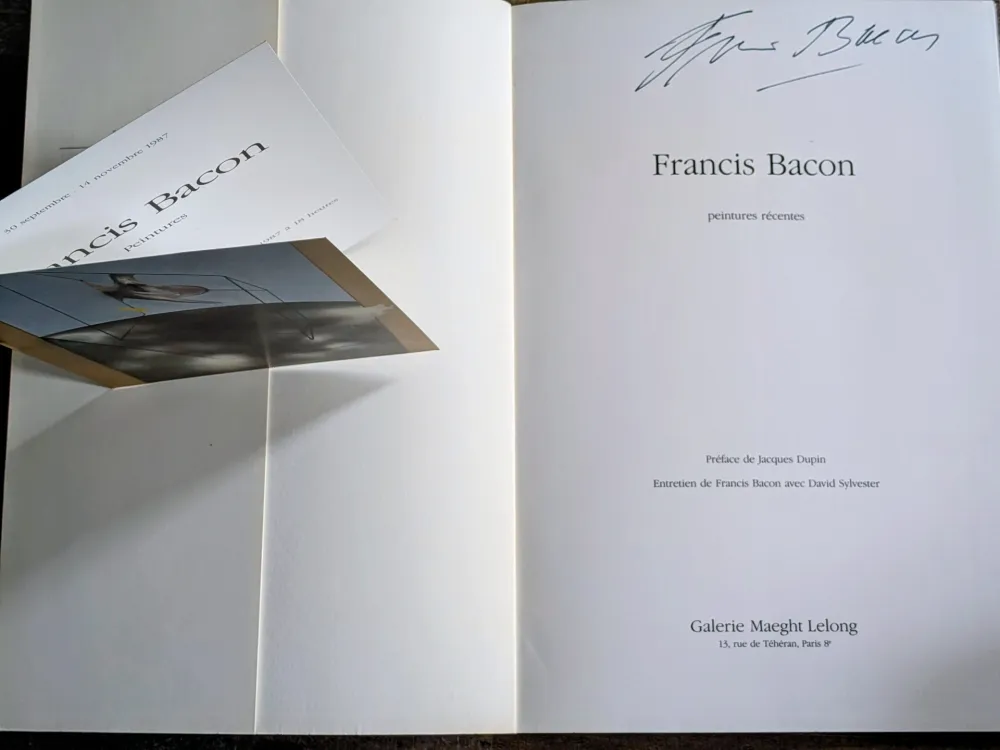 Нет Никаких Технических Bacon - Francis Bacon - Peintures Récentes,  Hand-Signed catalog and invitation,  1984