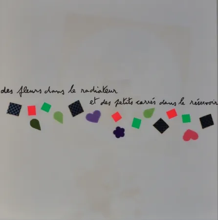 Литография Baj - Des fluers dans le radiateur