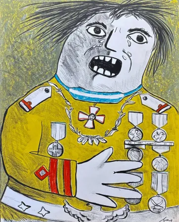 Литография Baj - Enrico Baj (1924–2003) – Le comte de Guèbriant – Color lithograph on paper– 1965