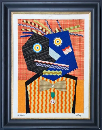 Многоэкземплярное Произведение Baj - Enrico Baj (1924–2003) – MISTER DUPONT DE NEMOURS – Fabrics and collage on board – 1969