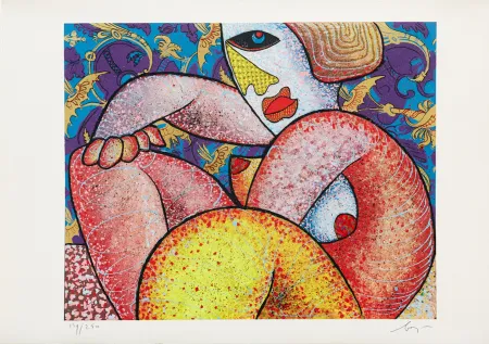 Гравюра Baj - Enrico Baj (1924–2003) - Puttana d'altri tempi - Mixed media - 1973