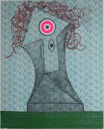 Гравюра Baj - Femme dans un fauteuil