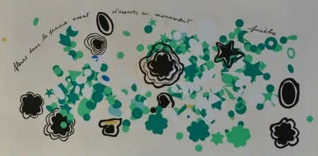 Литография Baj - Fleurs dans la prairie