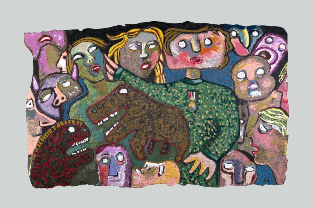 Сериграфия Baj - Folla mutante