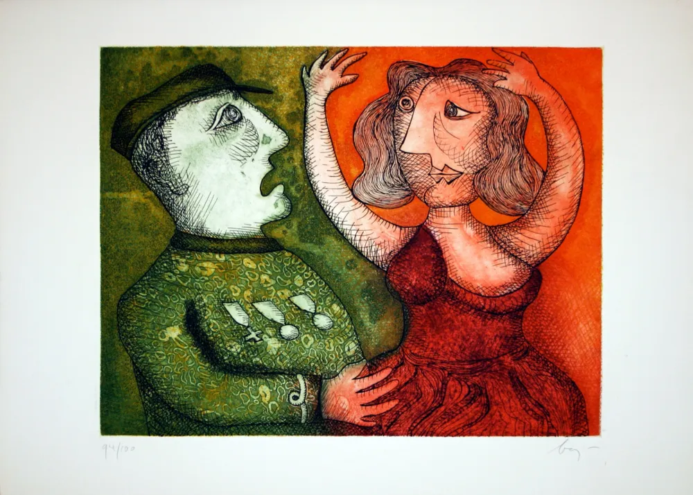 Гравюра Baj - Generale con la sua favorita