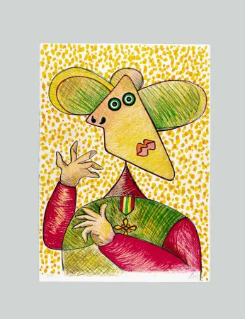 Литография Baj - Greta Garbo