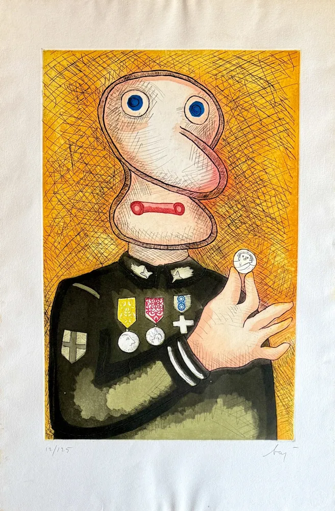 Гравюра Baj - Uomo dalla medaglia