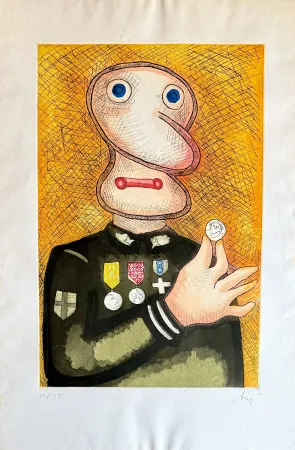 Гравюра Baj - Uomo dalla medaglia