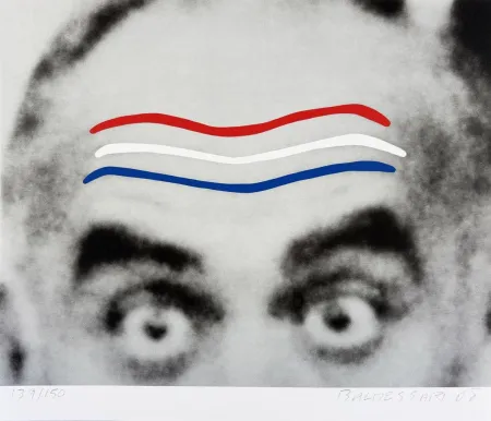 Сериграфия Baldessari - Raised Eyebrows/Furrowed Foreheads (Red, White, and Blue) from the Artists for Obama Portfolio