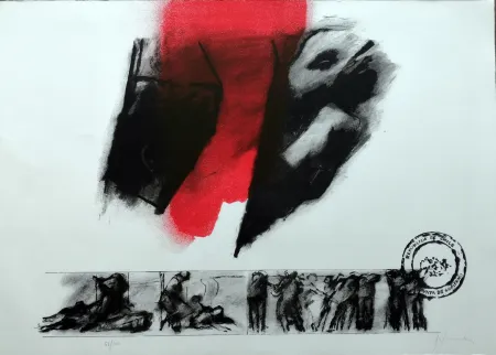 Литография Balmes - El rojo gota a gota va naciendo