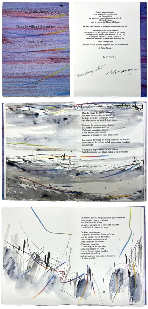 Иллюстрированная Книга Baltazar - DANS LE VILLAGE DES MÈRES. Trois peintures originales (2009)