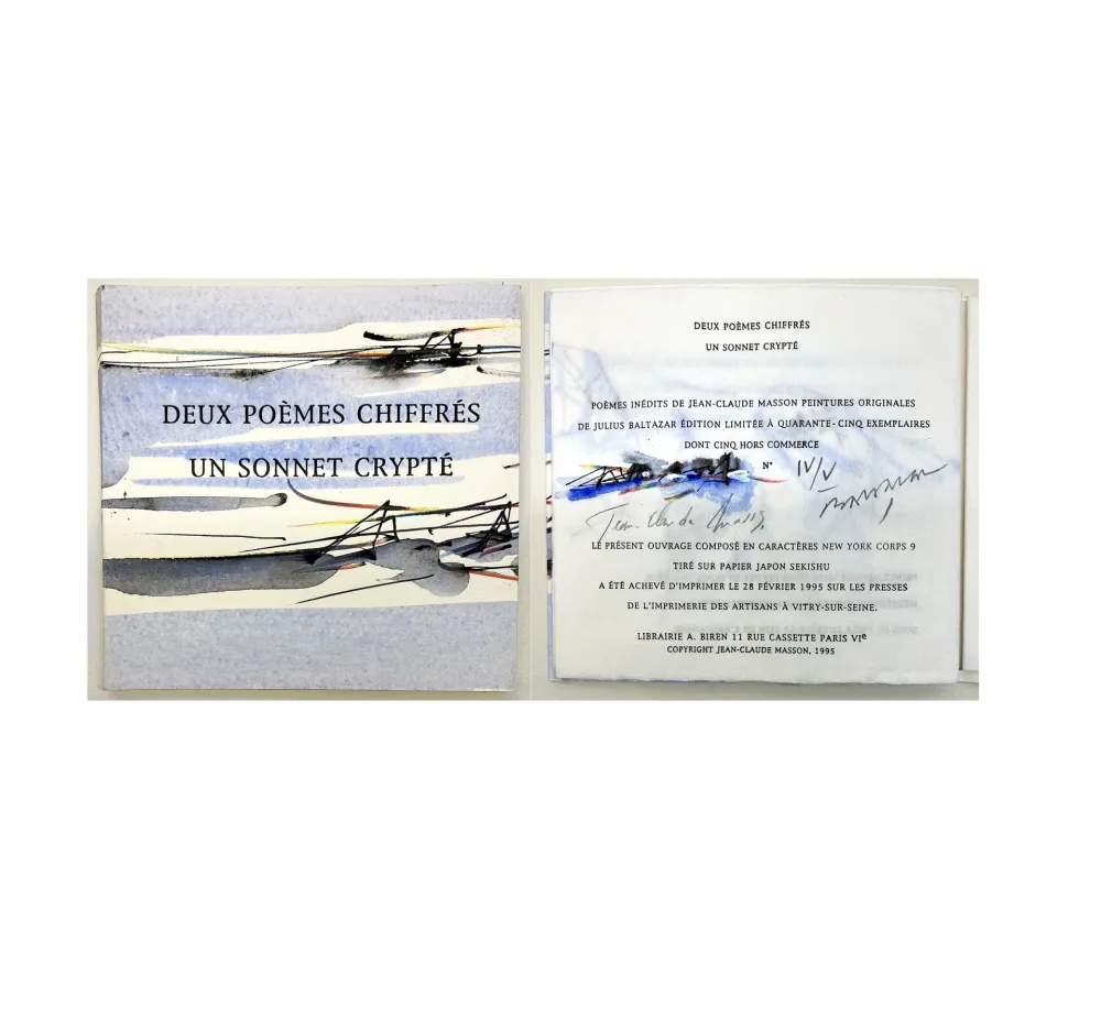 Иллюстрированная Книга Baltazar - DEUX POÈMES CHIFFRÉS UN SONNET CRYPTÉ. Peintures originales (1995)