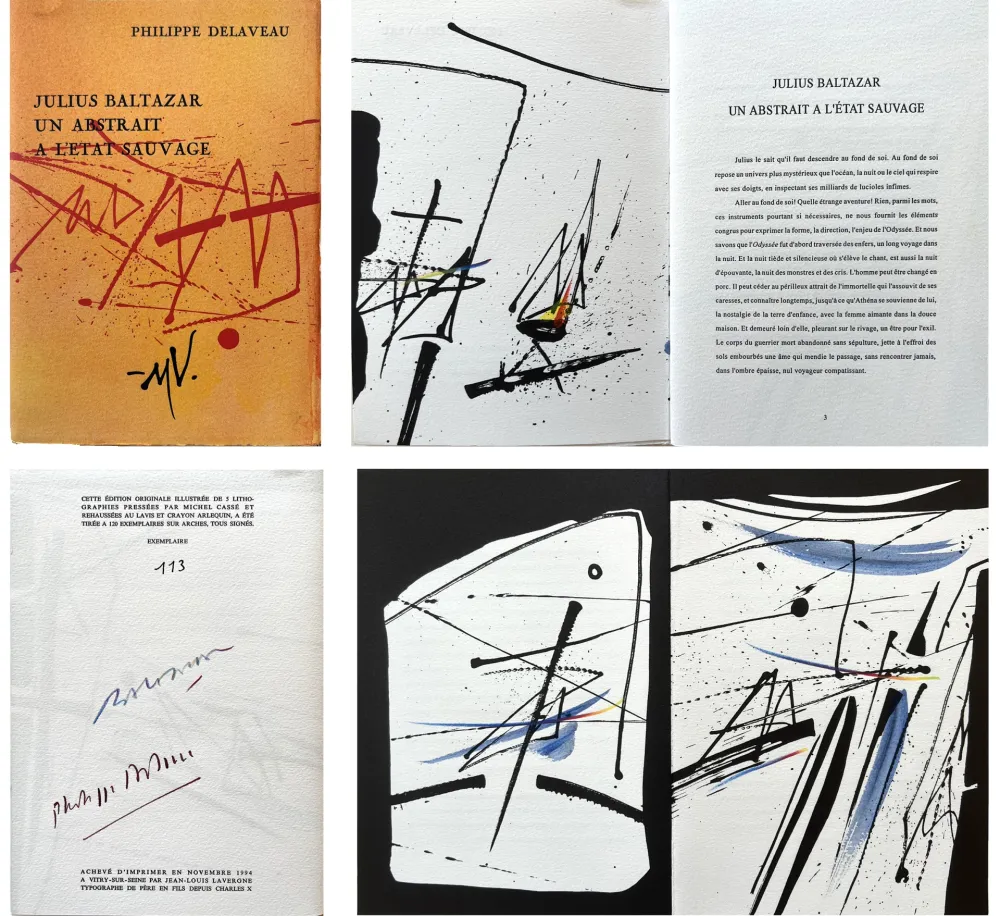 Литография Baltazar - P. Delaveau: JULIUS BALTAZAR UN ABSTRAIT A L'ETAT SAUVAGE