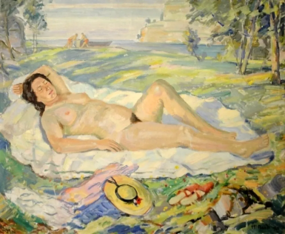 Нет Никаких Технических Bandi - (Liegender Akt in südlicher Landschaft)