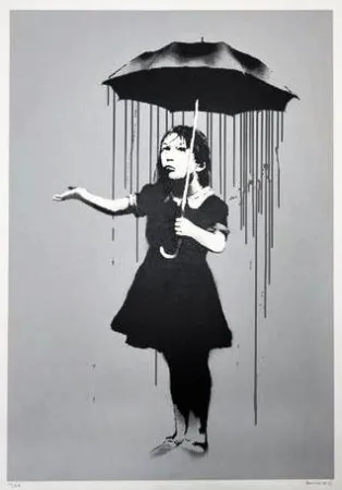 Сериграфия Banksy -  Nola Grey Rain