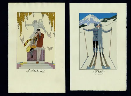 Иллюстрированная Книга Barbier - FALBALAS ET FANFRELUCHES. Almanach des modes présentes, passées et futures pour 1922, 1923, 1924, 1925 et 1926. Collection complète