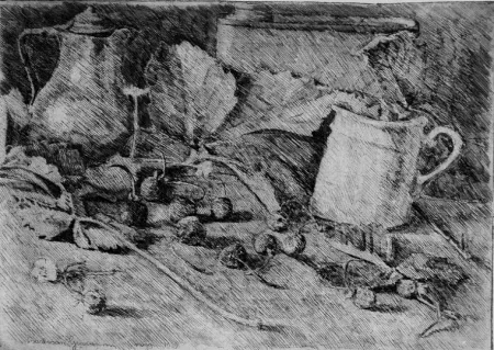 Офорт Barbisan - Natura morta con fragole