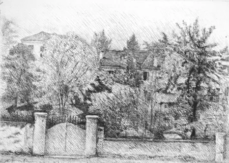 Офорт Barbisan - Paesaggio trevigiano