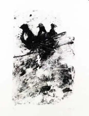 Литография Barcelo - Les pigeons