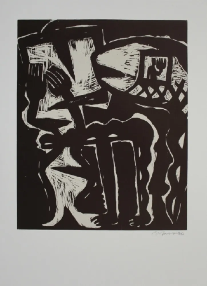 Гравюра На Дереве Barfuss - Atelierbesuch / Studio Visit