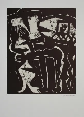 Гравюра На Дереве Barfuss - Atelierbesuch / Studio Visit