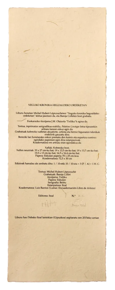 Иллюстрированная Книга Baroja-Collet - Neguko kronika hegoaldeko ordeketan