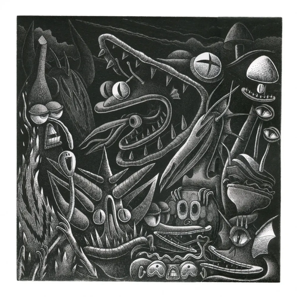 Гравюра Barrome Forgues - LE SERPENT DES SABLES S'EST TROMPE DE FILM 