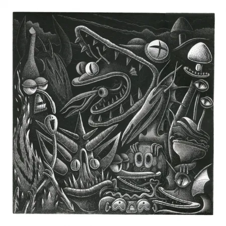 Гравюра Barrome Forgues - LE SERPENT DES SABLES S'EST TROMPE DE FILM 