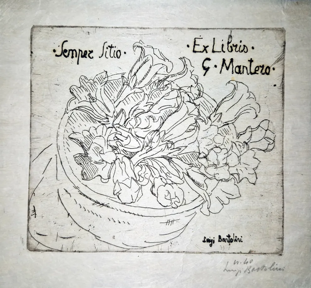 Офорт Bartolini - Ex libris G.Mantero-Genziane