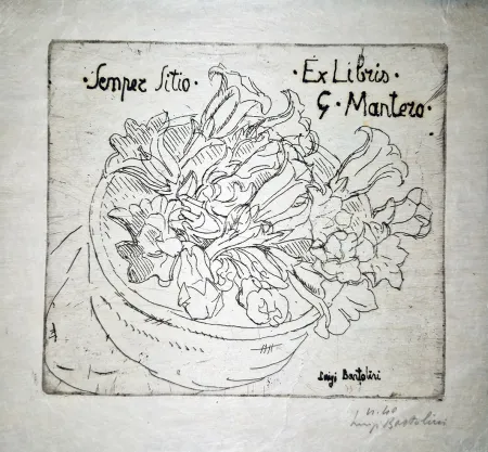 Офорт Bartolini - Ex libris G.Mantero-Genziane