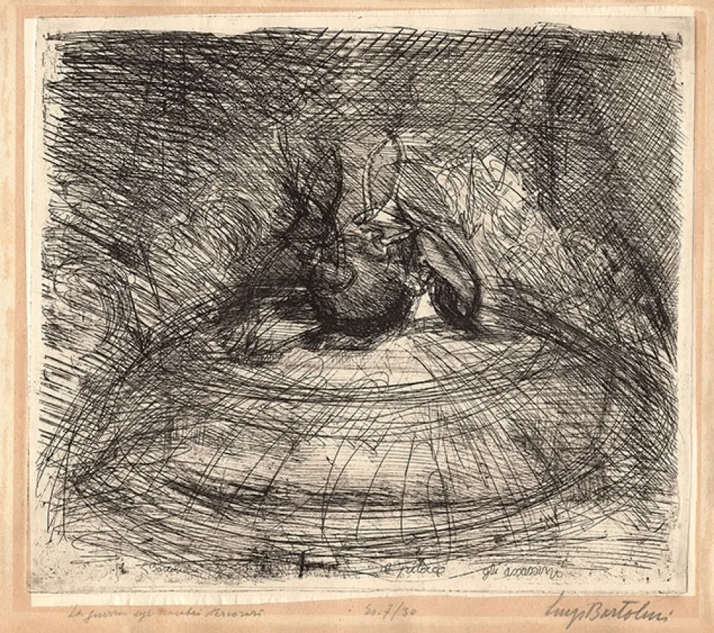 Офорт Bartolini - LA GUERRA (SCARABEI STERCORARI)