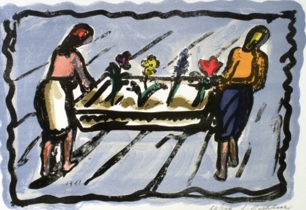 Литография Bartolini - Le fioraie