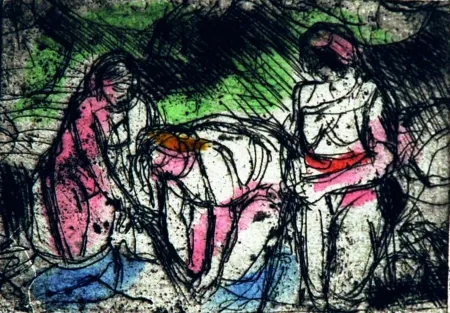 Офорт Bartolini - Ragazze al lavatoio