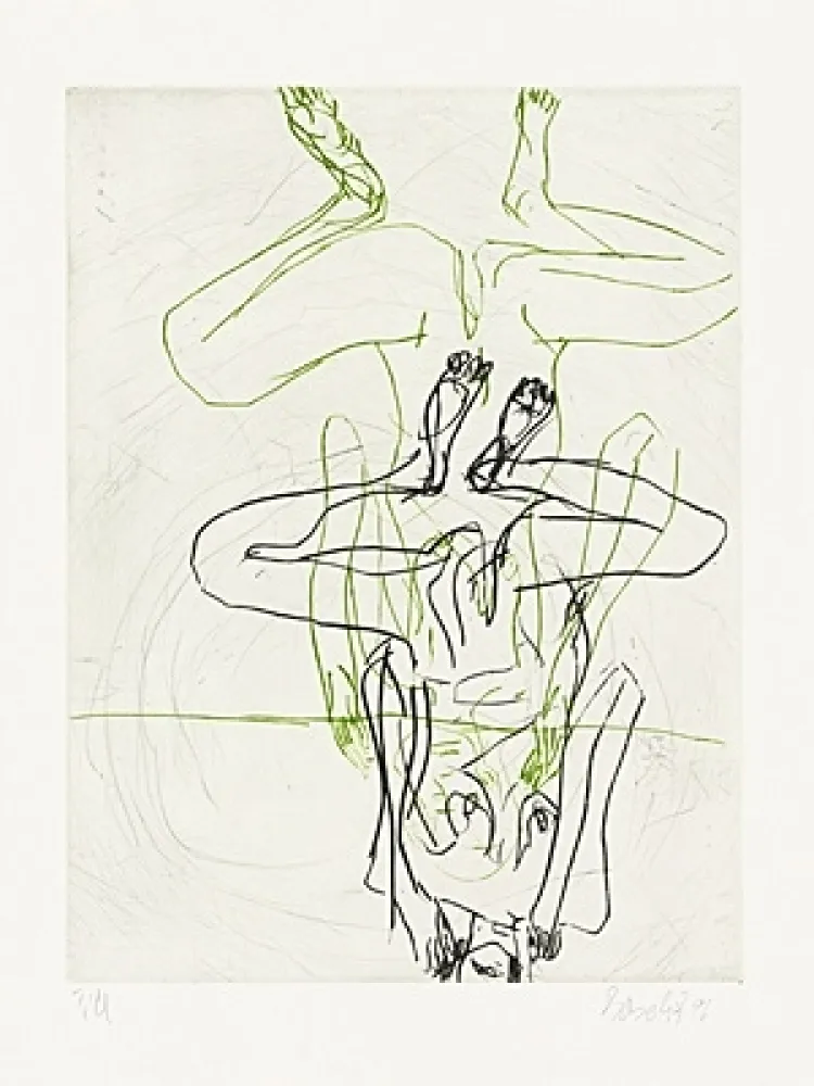 Гравюра Сухой Иглой Baselitz - Doppelakt