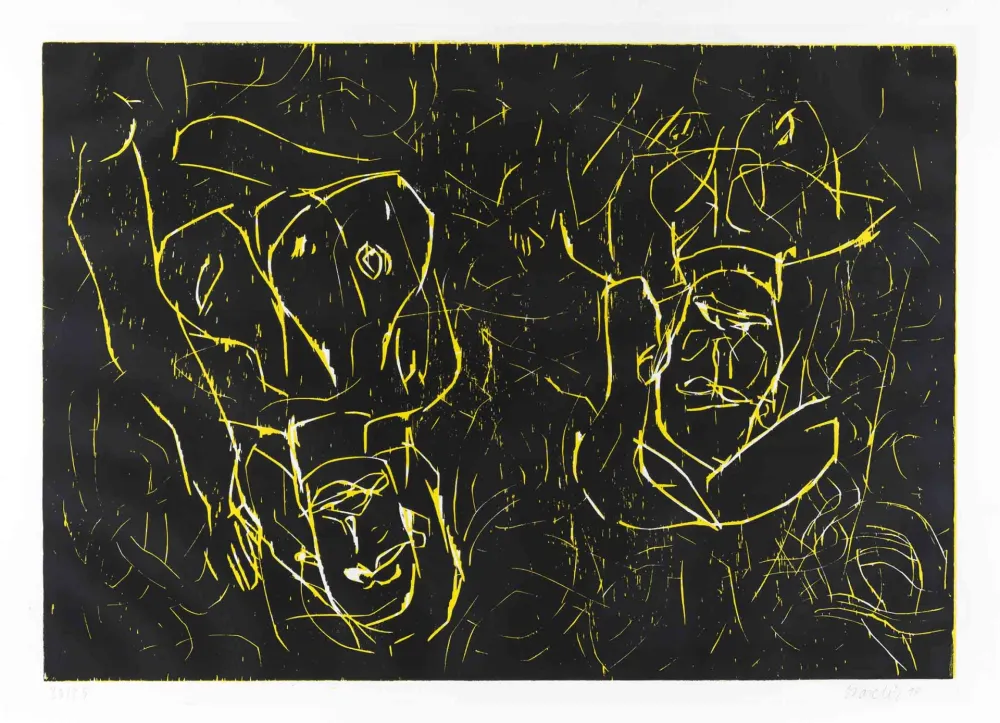 Гравюра На Дереве Baselitz - Woman and woman