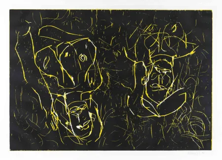 Гравюра На Дереве Baselitz - Woman and woman