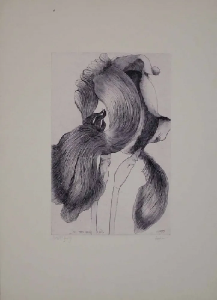 Офорт И Аквитанта Baskin - An Iris for Lisa