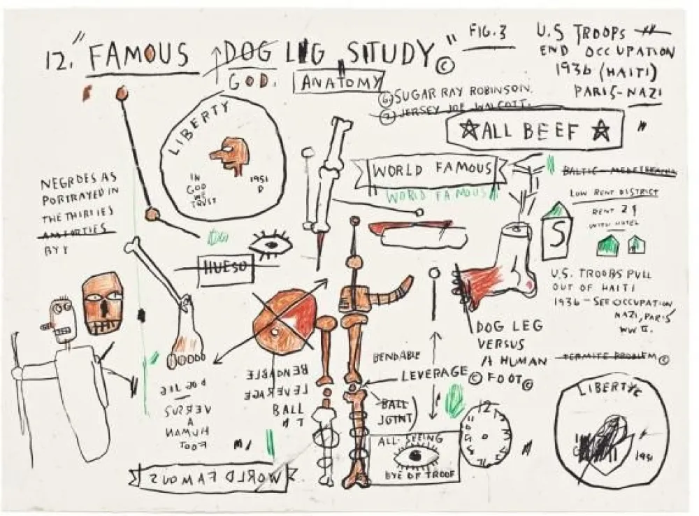 Сериграфия Basquiat -  Dog Leg Study