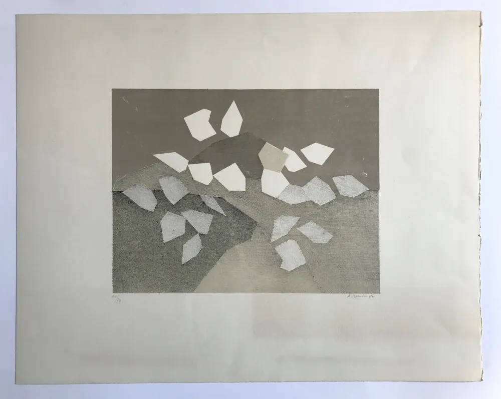 Литография Beaudin - Sans titre (Composition à dominante marron et beige)