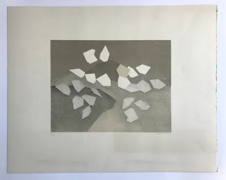 Литография Beaudin - Sans titre (Composition à dominante marron et beige)