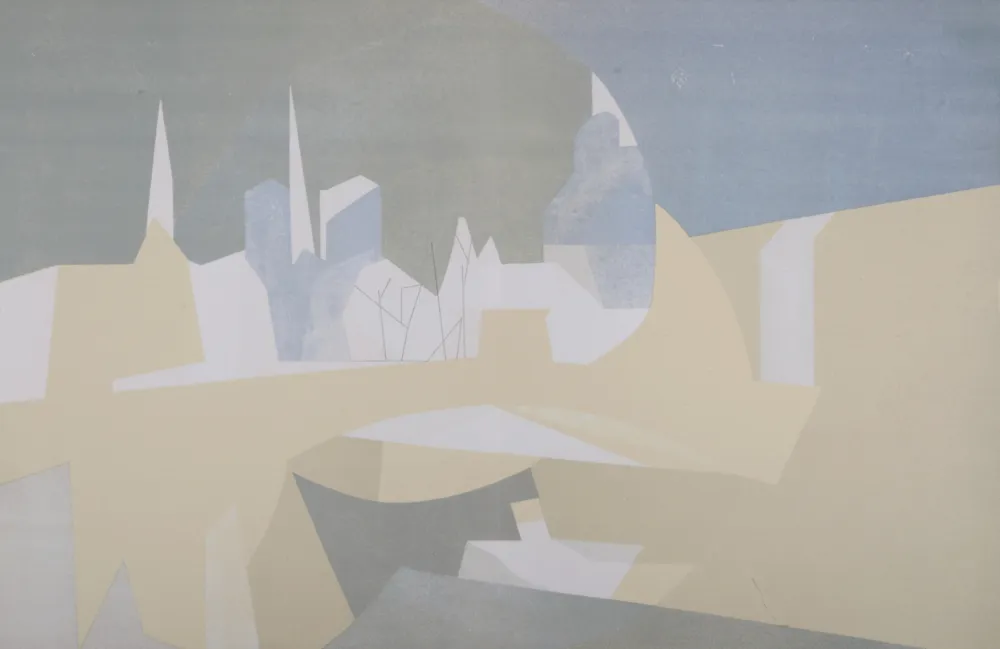 Литография Beaudin - Ville et paquebot, 1962