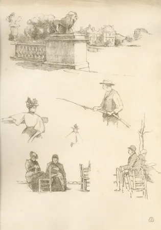 Литография Bejot - A Paris. 