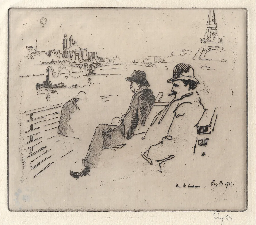 Гравюра Bejot - Sur le bateau