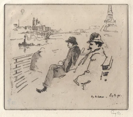 Гравюра Bejot - Sur le bateau