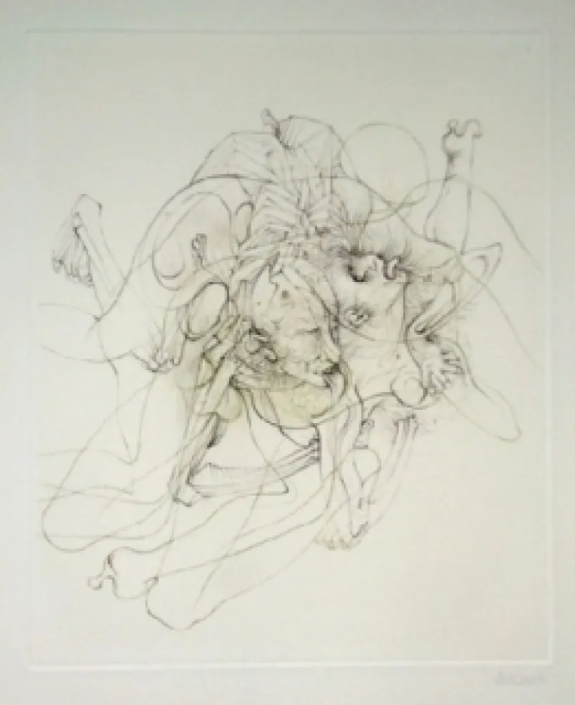 Гравюра Bellmer - Dialogue entre un prêtre et un moribond