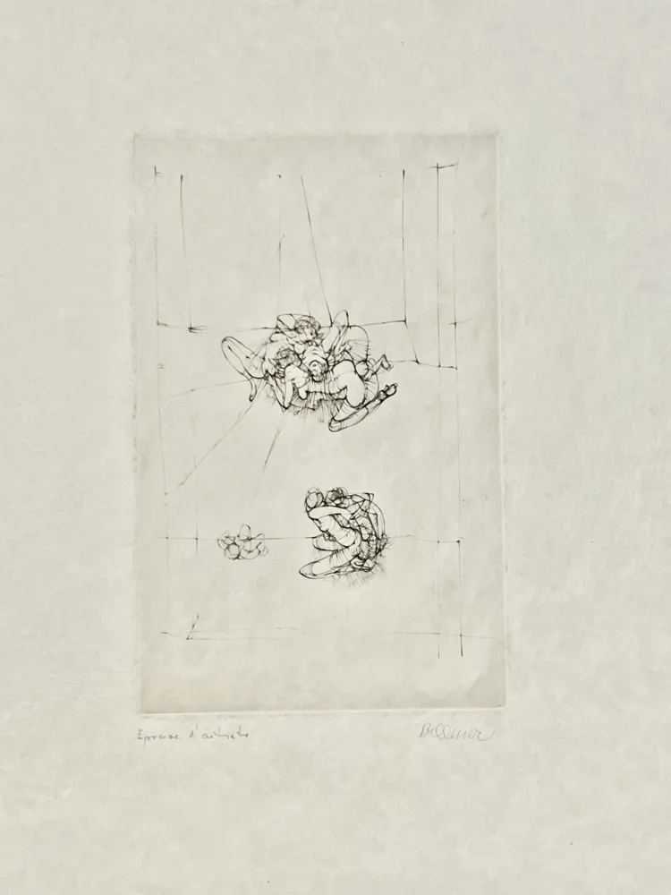 Нет Никаких Технических Bellmer -  Eau-forte Couple, circa 1971 - Epreuve d'artiste sur papier de soie