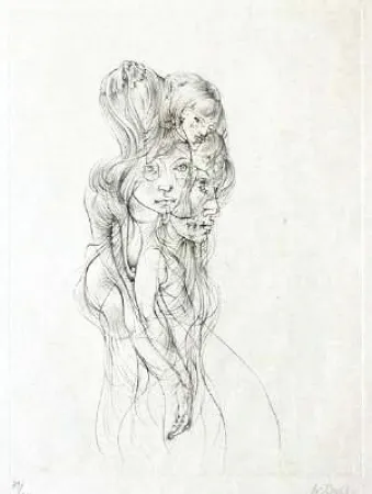 Гравюра Сухой Иглой Bellmer - Jeunes filles