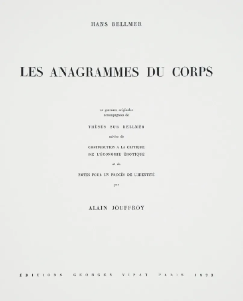 Иллюстрированная Книга Bellmer - Les Anagrammes du corps