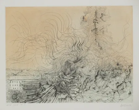 Офорт И Аквитанта Bellmer - L'incendie