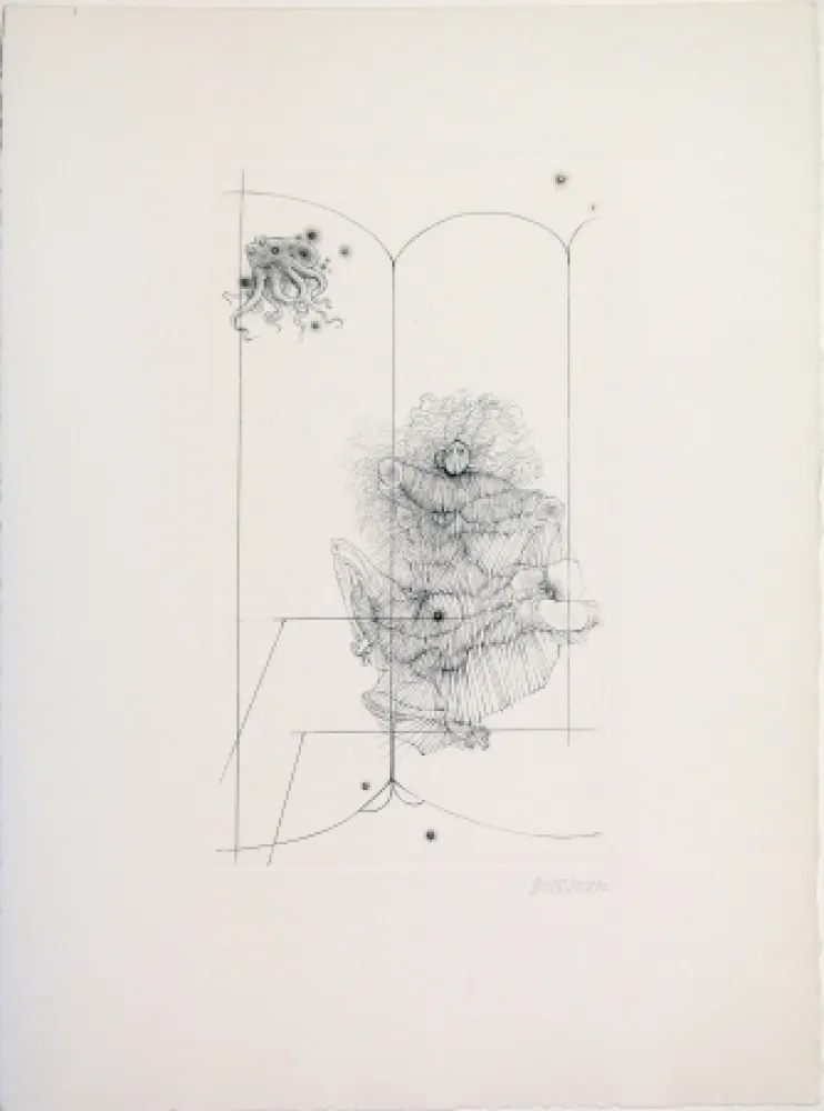 Гравюра Сухой Иглой Bellmer - Octopus from 